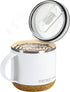 Asobu Infinite Stainless Steel Insulated Coffee Mug with Inner Ceramic Coating and Cork Coaster 16 Ounce (White)