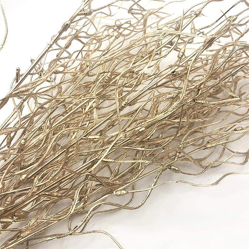 Firlar 5 PCS Gold Sparkle Curly Ting Branch, 21in Glitter Ting Vase Filler Wedding Bouquet Artificial Floral Flower Stub Stem for DIY Bride Bouquet, Wedding Party Table Centerpiece Decor