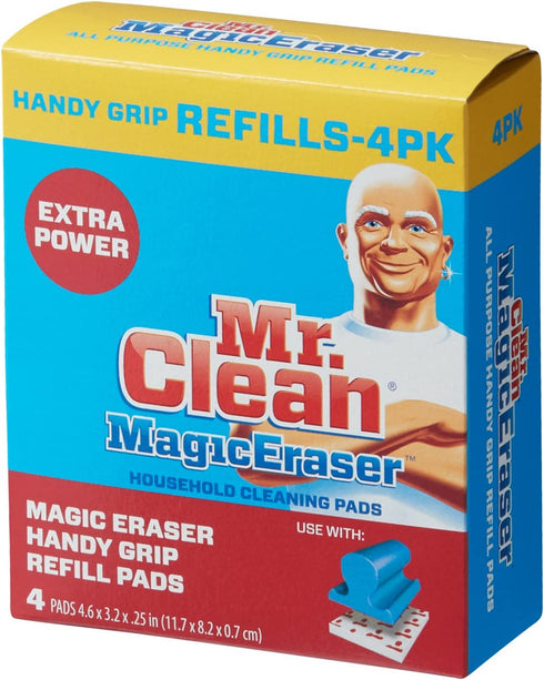 Mr. Clean Handy-Grip All Purpose Refill Pads, Pack of 4, White