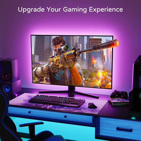 TV LED Backlight 65 Inch TV, Hamlite 15Ft USB Led Lights for TV Backlight Customized Covers 4/4 Sides of 60-65" TVs Mood Light with RF Remote,TV Lights Behind for Gaming Room Lights, TV Bias Light Kit