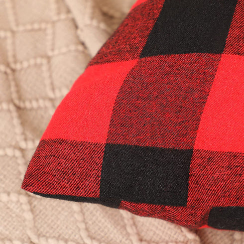 Christmas Pillow Covers- Christmas Throw Pillow Covers 18" x18" Set of 2, Decor Winter Holiday Decorative Pillow Covers, Red and Black Buffalo Check Plaid Throw Pillow Covers for Home Decor