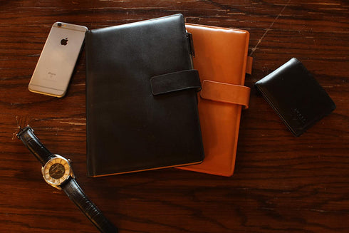 Thegreen Hard leather Cover For The Rocketbook Everlast Executive Size,black/dark brown, Leather Fabric, Pen Loop Holder/Phone Pocket/ fits A5,Magnet Strap 15,5x23cm, 6,1''x 9'' (black