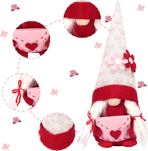 2 Pcs - 18 Inch - Valentine's Day Gnome Plush Dolls Decorations ,Valentines Gnome Decor,Home Table Gnome Ornaments,Valentines Day Gifts for Women