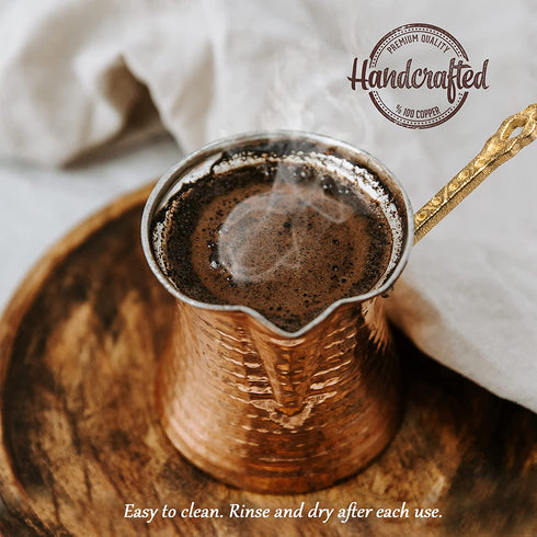 Turkish Coffee Pot, Greek Arabic Coffee Maker, Hammered Copper Coffee Cezve, Copper Pot, Stove Top Coffee Maker, Large 14.4 fl oz Capacity