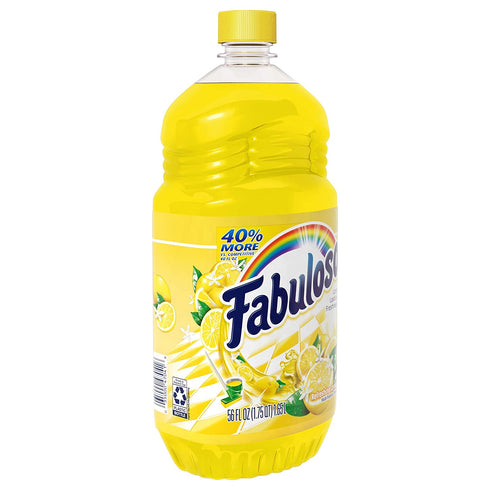Fabuloso All Purpose Cleaner, Lemon, Bathroom Cleaner, Toilet Cleaner, Floor Cleaner, Shower and Glass Cleaner, Mop Cleanser, Kitchen Pots and Pans Degreaser, 56oz (Pack of 6) (MX06157A), Green