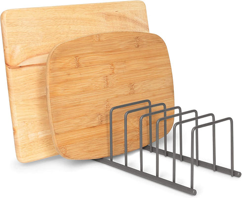 Spectrum Diversified Euro Kitchen Organizer for Plates, Cutting Boards Bakeware, Cooling, Pots & Pans, Serving Trays, Reusable Containers, and Lids Holder Rack, Industrial Gray