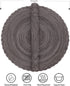 Smaafit Round Braided Placemats Set of 6 for Dining Tables 15 Inch Non-Slip Kitchen Table Mats (Grey B)