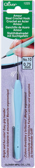 Clover 1225 Amour Steel Crochet Hook No. 10, 0.75mm , Blue