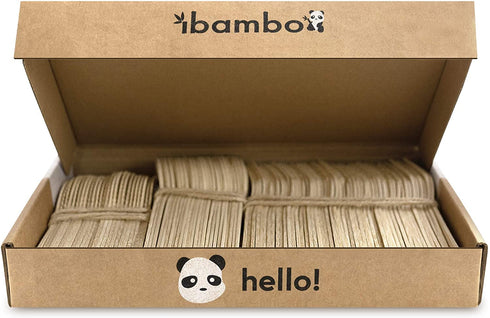 Ibambo Natural Bamboo Utensils 100 Set (50 Forks, 25 Spoons, 25 Knives) Biodegradable Compostable Cutlery, Disposable Bamboo Silverware, Reusable Bamboo Flatware - Gatherings, Camping, Picnic, Parties
