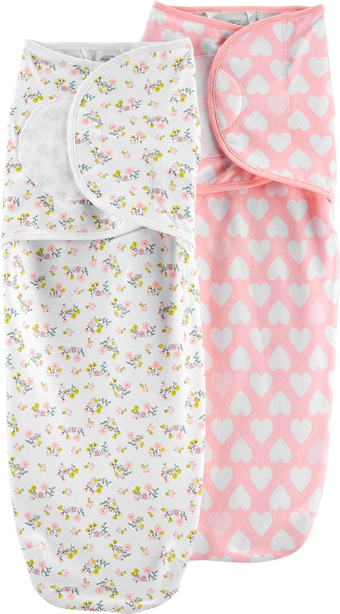 Simple Joys by Carter's Baby Girls' Cotton Swaddle Blankets, Multipacks