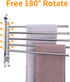 Towel Rack, Towel Bar with 5-Arm Bathroom Towel Shelf Swivel Wall-Mounted Towel Bar Holds for Bathroom, Pool, Kitchen (5 Arms Type)