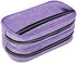 JEMIA Multi Compartments Collection 3 Independent Zipper Compartments Pencil Case (Purple, Polyester)