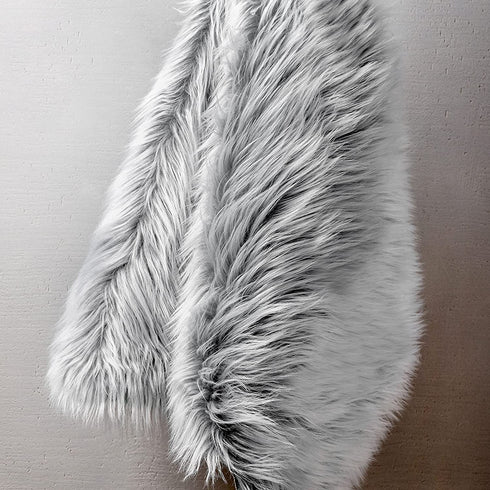 Ashler HOME DECO Soft Faux Sheepskin Fur Chair Couch Cover Area Rug Bedroom Floor Sofa Living Room Light Gray 2 x 3 Feet