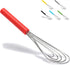 Flat Whisk Silicone Handle Non Slip 10" - 5 Wires Whisk with 10 Heads for Kitchen Cooking Color Red by Jell-Cell
