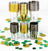 Just Artifacts 1oz Plastic Shot Glasses (120pcs, Metallic Gold Rim)