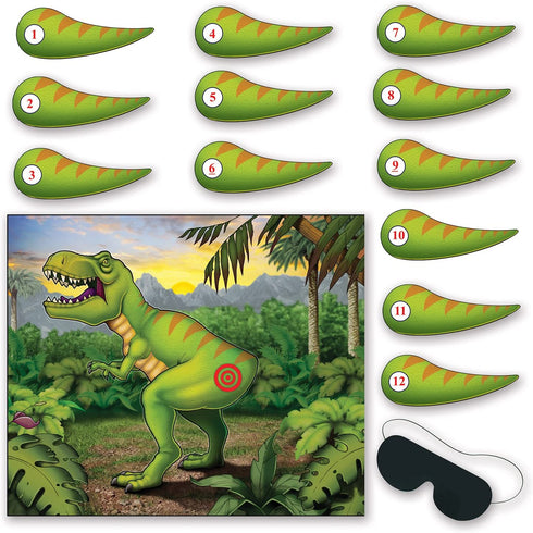 Beistle Pin The Tail On The Dinosaur Game, 18" x 21½", Multicolored