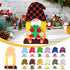 DIY Wooden Interchangeable Gnome Sign with 24 Pieces Detachable Wood Patches Seasonal Craft Chunky Gnome Interchangeable Cutouts Decoration for Fall Thanksgiving Home Table Shelf Holiday Decoration