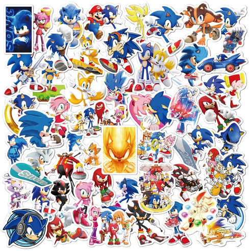 WOOACME Sonic The Hedgehog Party Supplies, 101pcs Birthday Party Decorations Include Happy Birthday Banner, Hanging Swirls Decorations, Foil Balloons and Latex Balloons, Stickers, Cake Topper and Table Cover for Kids
