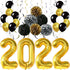 Gold 2022 Balloons Numbers Set - 40 Inch, Pompoms and Hanging Swirls | Black and Gold Graduation Decorations 2022 | Graduation Party Decorations 2022 | Class of 2022 Decorations, Graduation Balloons