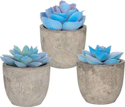 Set of 3 Succulents Plants Artificial Plants Home Decor Indoor Fake Plants Bedroom Aesthetic, Small Fake Plants Living Room Decor Office Desk Decor Women Fake Plant Decor Bathroom Shelf Decor
