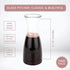 3-Piece Glass Carafe Set 1 Liter Pitchers for Party 10 Inch Tall Jugs Water or Milk Bottles