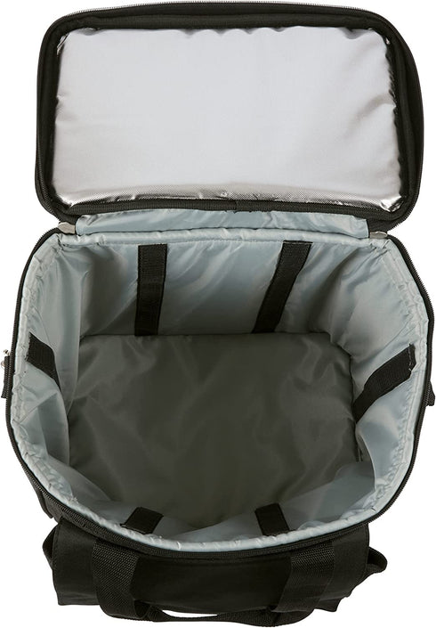 LEGACY - a Picnic Time Brand Cellar Insulated Six Bottle Wine Tote, Black,12.5 x 11 x 13 Inches