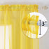 DUALIFE Yellow Sheer Curtains 63 Inch Length,Faux Linen Semi Sheer Curtain Drapes for Living Room Bedroom Nursery Kitchen Bathroom Privacy Voile Window Treatment Panels,Mustard,52 x 63 Inches,Set of 2