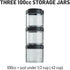 BlenderBottle GoStak Food Storage Containers for Protein Powder, Healthy Snacks, and Portion Control, 100cc 3-Pak, Black