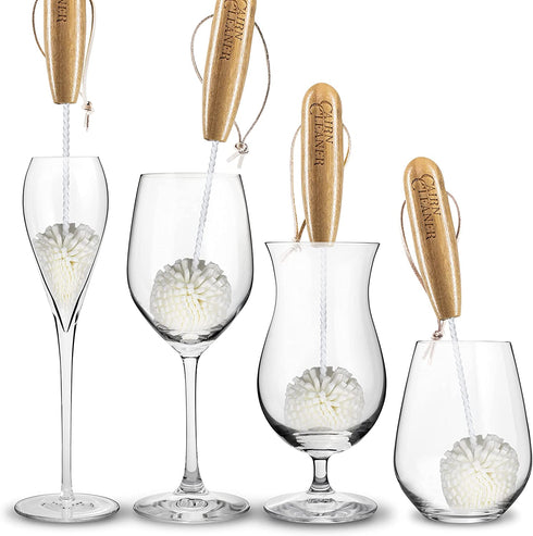 CairnCleaner Whiskey Tasting Glass Brush - Also for wine glasses and champagne flutes, Dark Hardwood