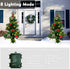 OBABA 2 Pack 30 Inch Outdoor Pathway Christmas Trees Battery Operated Pre-Lit Artificial Tree Decoration with 60 LED Lights,Holiday Décor for Porch,Driveway,Red Berries,Pine Cones,Red Ball Ornaments