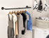 OROPY Industrial Pipe Clothes Rack 38.4", Heavy Duty Detachable Wall Mounted Black Iron Garment Bar, Multi-purpose Hanging Rod for Closet Storage, Black (Two Base)