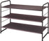 Simple Trending 3-Tier Stackable Shoe Rack, Expandable & Adjustable Fabric Shoe Shelf Storage Organizer, Bronze
