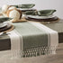 DII Dobby Stripe Woven Table Runner, 13x108-inch, Artichoke Green