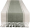 DII Dobby Stripe Woven Table Runner, 13x108-inch, Artichoke Green