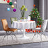 VVA Round Christmas Tablecloth - New Year Colorful Xmas Balls Snowflake Baubles Ornaments Circle Tablecloths Christmas Table Cloth Winter Season - for Gatherings Christmas Holiday Dinner Party 50 Inch