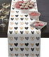 ALAGO Valentine Table Runner Love Heart Shapes Hand Draw Table Linens Cotton Non-Slip Runners for Home Kitchen Party Wedding Decorations 14" x 72", Valentine's Day Love Heart Table Runner