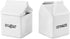 Darware Sugar and Creamer Set, Milk Carton Shaped White Ceramic Cream Jug and Sugar Bowl