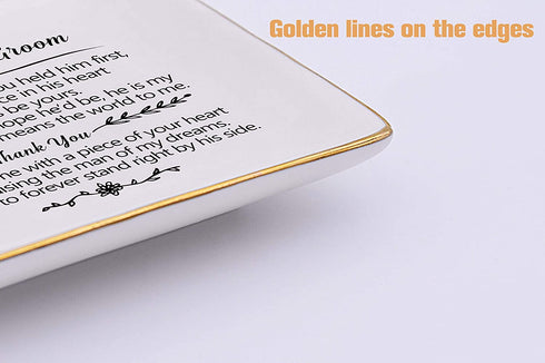 Gift for Mother of the Groom From Bride - You Loved Him First,You Held Him First Thank You Gift for New Mom - Wedding Gifts - Bridal Shower Gifts - Ceramic Jewelry Holder Ring Dish Trinket Box Tray