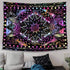 Fowocu Psychedelic Colorful Sun and Moon Tapestry Wall Hanging, Indie Hippie Mandala Cool Trippy Wall Tapestries, Purple Blacklight Tapestry for Bedroom Living Room Dorm (Multi Color, 60'' — 80'')