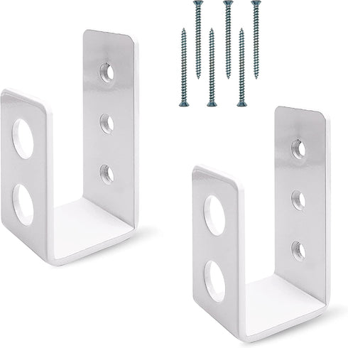 SecurityMan Heavy Duty 2x4 Door Barricade Brackets - Kick Proof Up to 700lbs, Install in Minutes -(2pc) Thick 3.5mm Iron Metal U Bracket | Rust Proof - Gate Bar Holder for Indoor/Outdoor Door Security