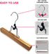 NeaTory Pants Hangers with Clips - Wardrobe Space Saving Heavy Duty Padded Non Slip Multifunctional Wooden Hangers for Pants Jeans Slack Dress Skirt Coat Sweaters Laundry 10 Per Set Pant Hangers