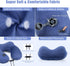 Extra-Compact Travel Neck Pillow, 100% Soft Velvet Inflatable Neck Support Airplane Pillows with 3D Eye Mask and Earplugs for Adults Kids, Best Travel Essentials for Sleeping / Reading / Camping(Blue)