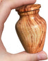 KOTIONOK Small Urn for Human Ashes 1 pc - Mini Ashes Keepsake for Adult - Metal Urn for Dogs Ashes - Cremation Urn for Pet Ashes - Memorial Ashes Urn (Wood)