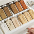 Talented Kitchen 14 Empty 4 oz Square Glass Spice Jars with Lids + Clear Minimalist Spice Labels in 2 Preprinted Chalkboard Styles, Pour/Sift & Coarse Shakers with Airtight Caps, Complete Organization Set