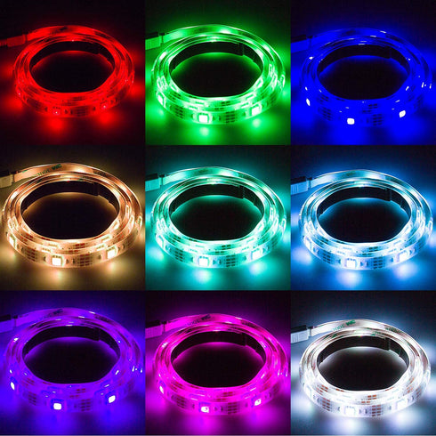 SUMAITEC Waterproof LED RGB Strip Lights with Battery Box, Multi-Color with Remote Control, Battery Powered, Length to Select: 50cm/ 1m/ 2m, for Home and Outdoor