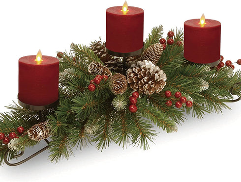 Kitch Aroma D 3.15" H 3.15" Set of 3 Red Flameless Candles Flickering Candles Burgundy Red Color Decorative Battery Flameless Candle Classic Real Wax Pillar with Dancing LED Flame with Remote Control