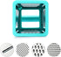 Marco Almond KYA57B Box Grater,Stainless Steel Grater with 4 Sides,Slicer 5 Piece Set, Potato,Cheese,Cucumber,Salad Vegetables Graters Peelers, Dishwasher safe, Turquoise