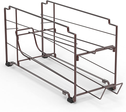 2 Pack - Stackable Beverage Soda Can Dispenser Organizer Rack, Bronze
