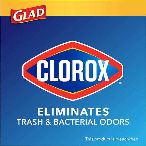 Glad Large Drawstring Trash Bags ForceFlex with Clorox, 30 Gallon Black Trash Bags, Mountain Air 50 Count (Package May Vary)