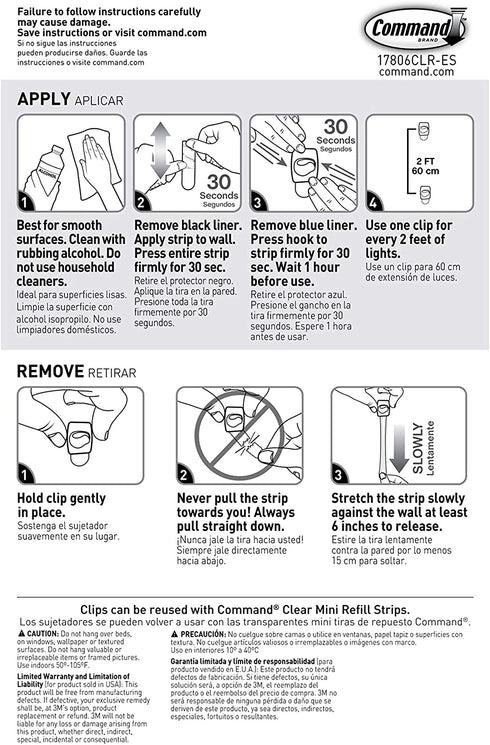 Command Clear Mini Light Clips, 45 Clips, 54 Strips - Easy to Open Packaging, Decorate Damage-Free